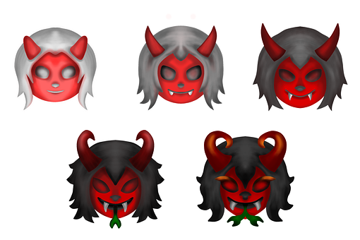 Teufel, Abzeichen, Aufkleber, Emoji