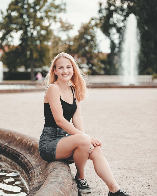 Femeie, Model, Portret, Poza, Fântână
