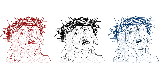 Free jesus crown of thorns line art vector