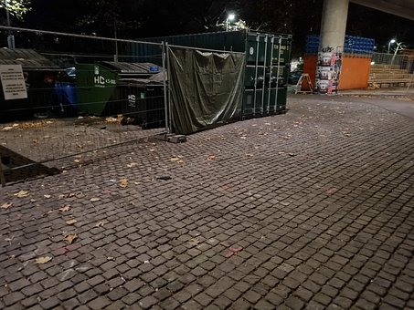 Noc, Backstreet, Prázdny, Smeti, Odpadky