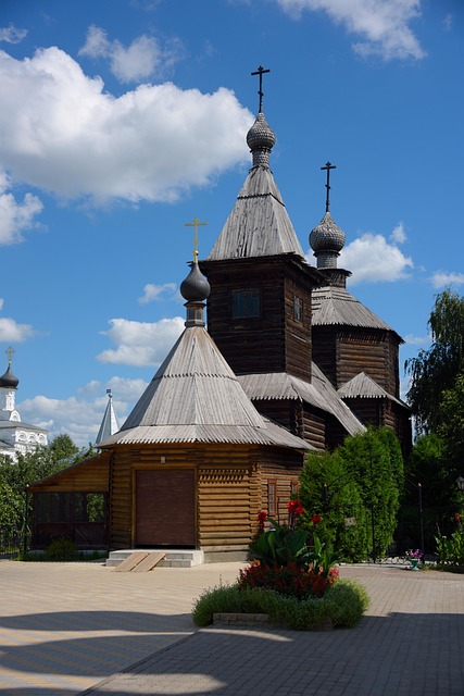 Lemn, Templu, Biserica, Vară, Flori