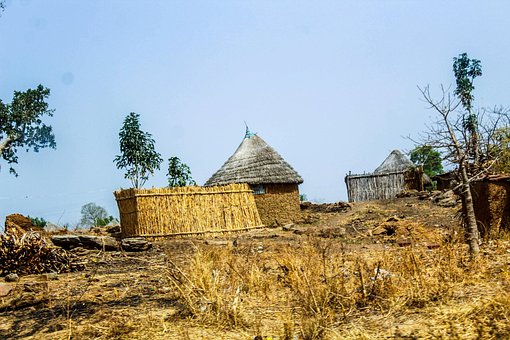 Dorf, Afrika, Afrikanisch, Haus, Heimat