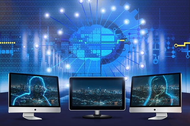 Free background cyber technology illustration