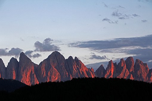 Free Alpenglow Mountains photo and picture