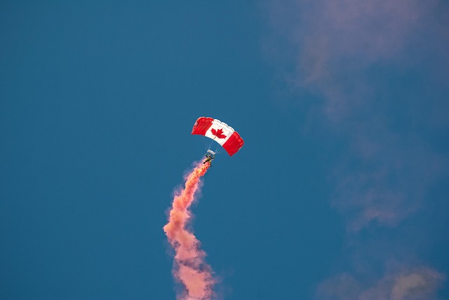 Parachute, Parachutist, Lucht, Canada