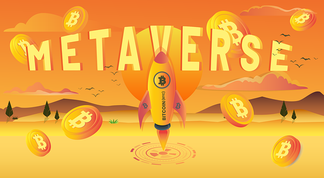 Free metaverse bitcoin nft vector