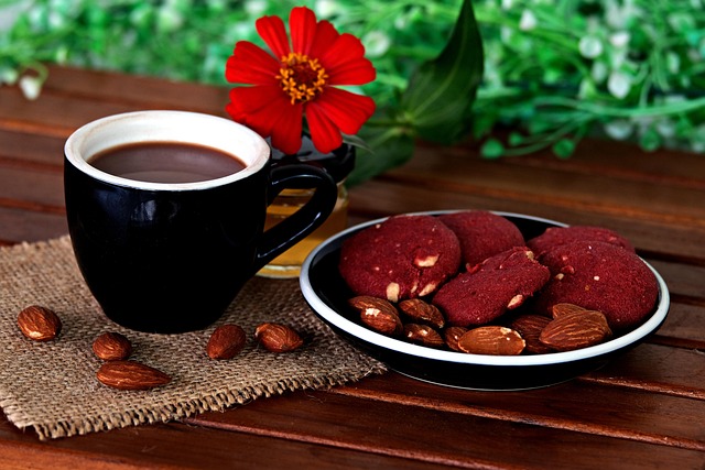 hot chocolate, hot cocoa, cookies, walnuts, snack, refreshments