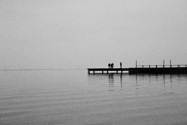 Jezero, Dok, Lidé, Molo, Horizont, Voda