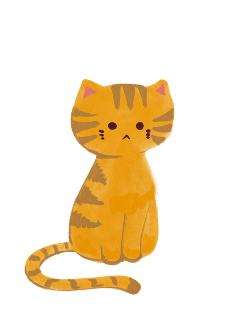 Acuarela, Gato, Gatito, Gato Naranja