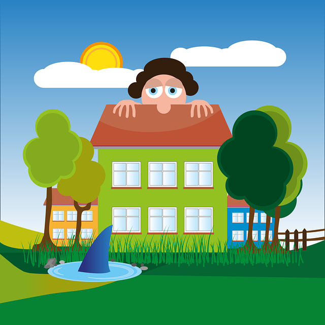 Free fear shark house illustration