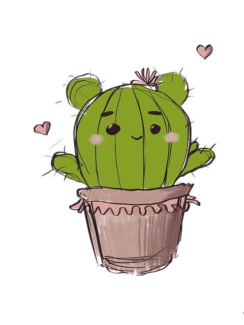 Free plant cactus love illustration