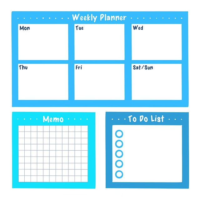 Wöchentlich, Planer, Memo, Skyblue, Blau