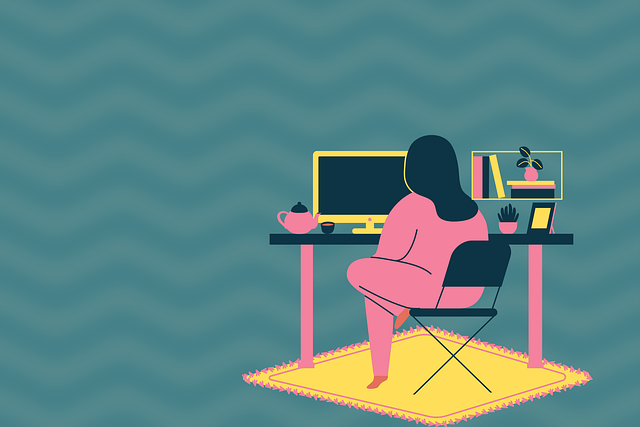 Free working work from home home office illustration
