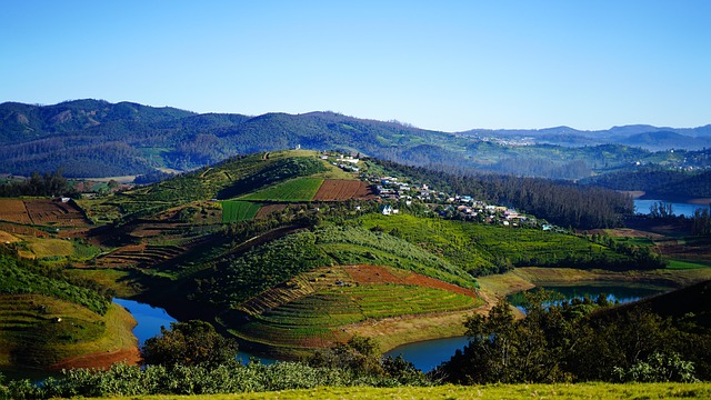 See, Teich, Berg, Hügel, Natur