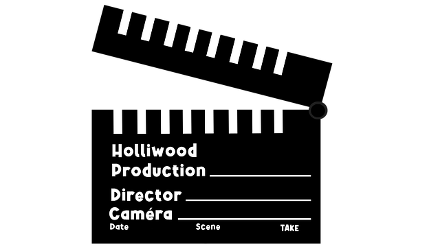 Free director's clapboard movie production illustration