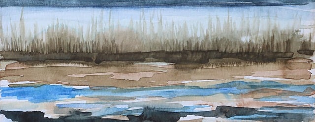 Free marsh watercolor painting art illustration