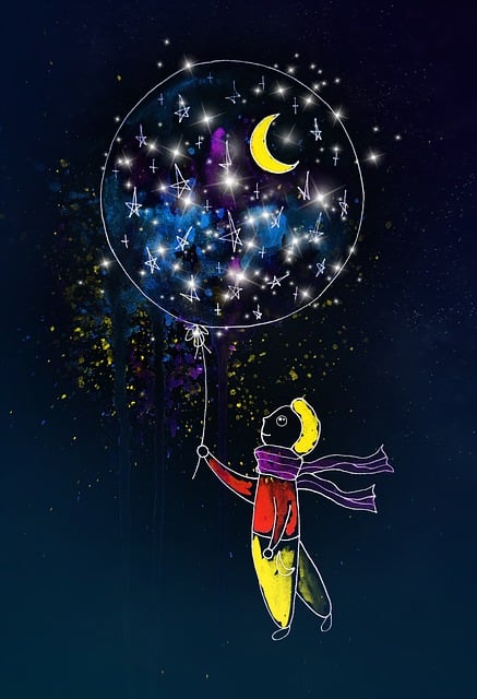 Free balloon space boy illustration