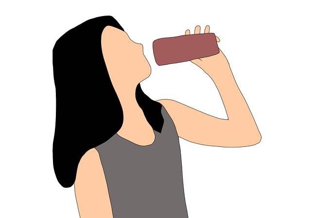 Free woman drink beautiful illustration