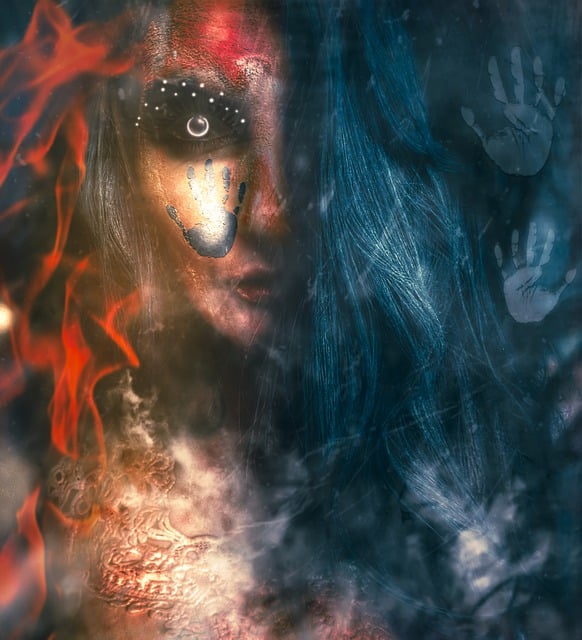 Ghost, Grusel, Dunkel, Surreal, Feuer