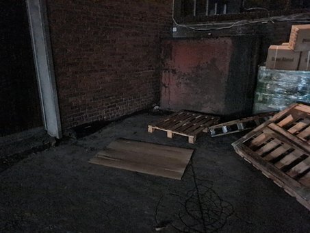 Prázdny, Odpadky, Paleta, Noc, Tmavé
