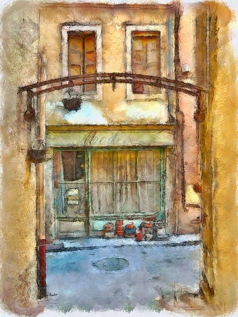 Free alley houses village illustration