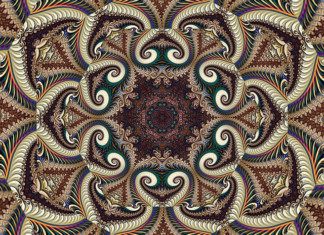 Free kaleidoscope mandala background illustration