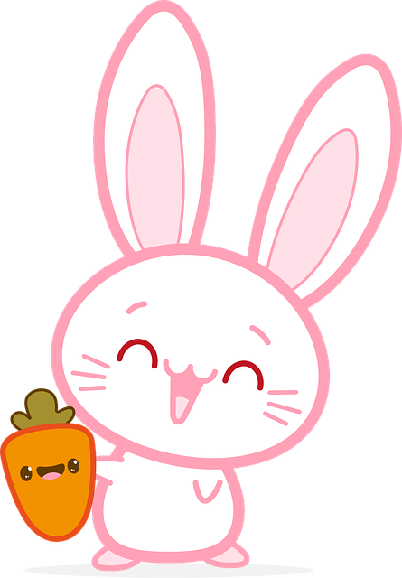 Free rabbit carrot cartoon vector