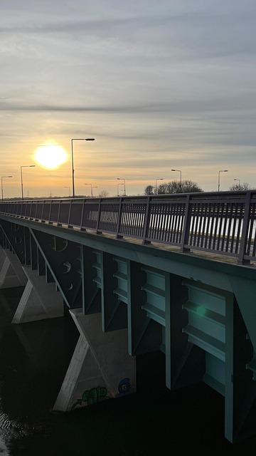 Zonsondergang, Brug, Kanaal, Kanaalbrug