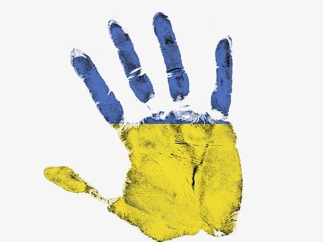 Hånd, Flag, Symbol, Ukraine, Kiev