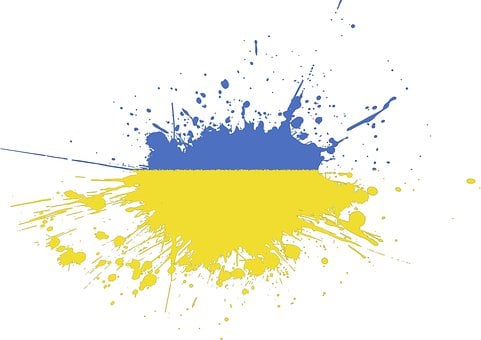 Splatter, Plaske, Maling, Flag, Ukraine