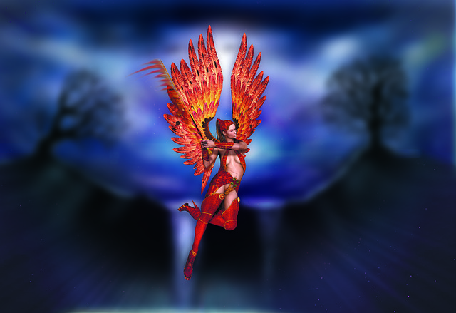 Free angel warrior fantasy illustration