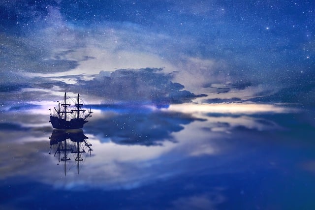 Free boat adventure sea illustration
