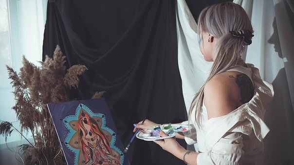 Ung Kvinde, Kunstner, Skabelse, Maleri