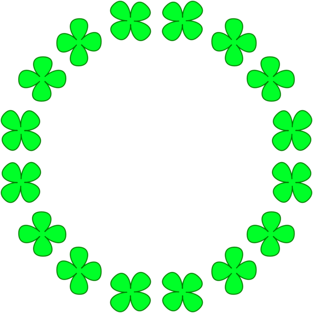 Free ring frame four leaf clover vector