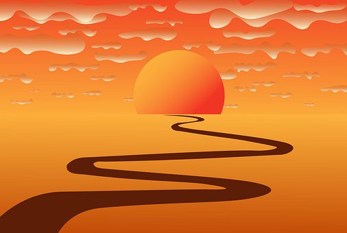 Tapet, Solnedgang, Strand, Hav, Ocean