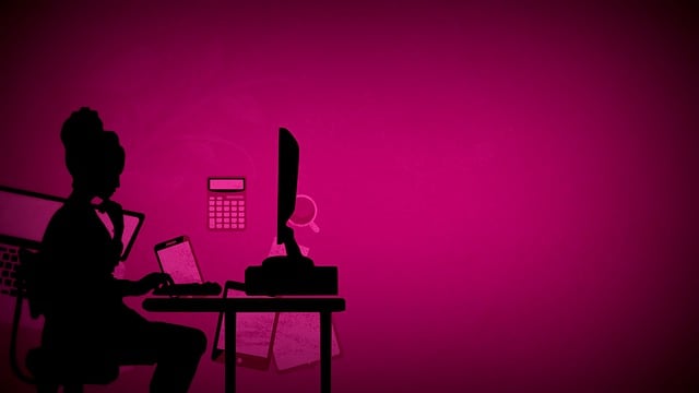 Kvinde, Arbejdsstation, Computer, Tænker