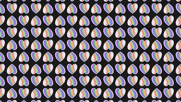 Free Hearts Rainbow illustration and picture