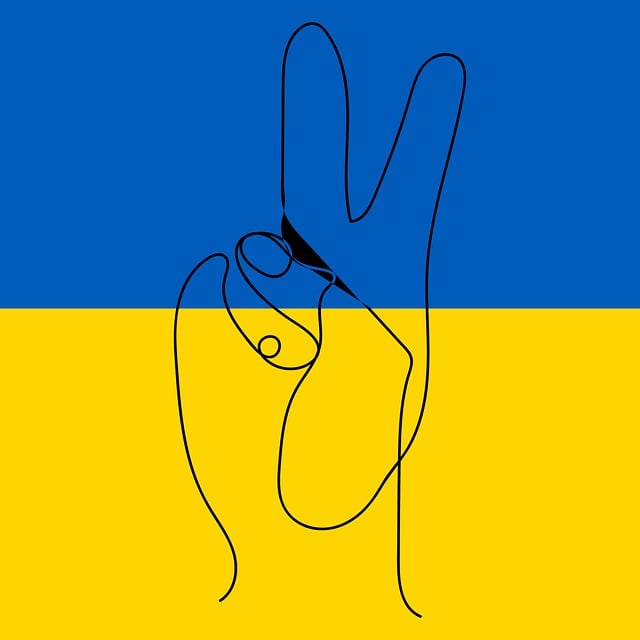 Free ukraine flag peace sign illustration