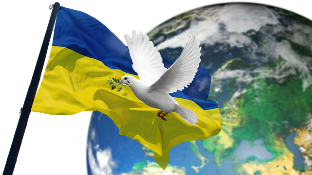 Free ukraine flag dove of peace illustration