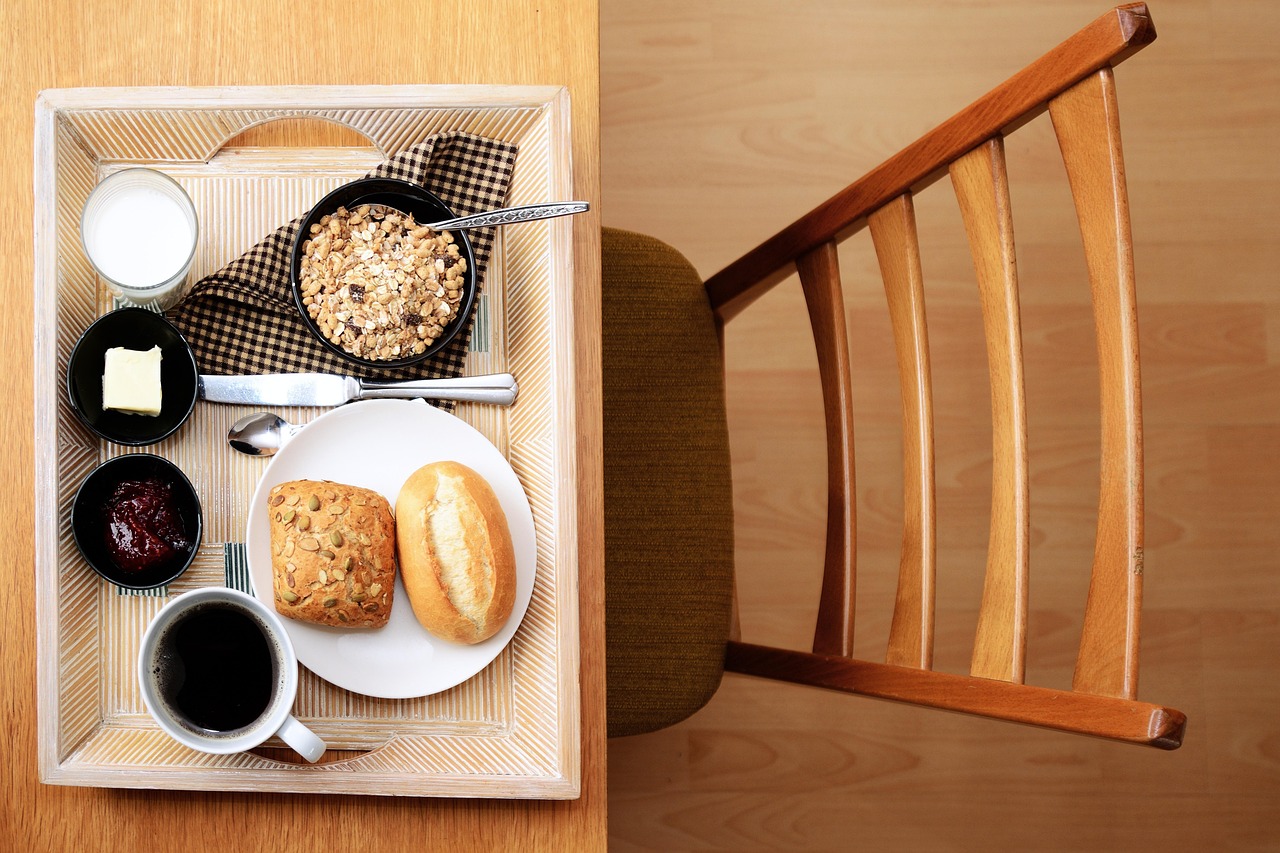 Dining area with comfortable seating for breakfast bar