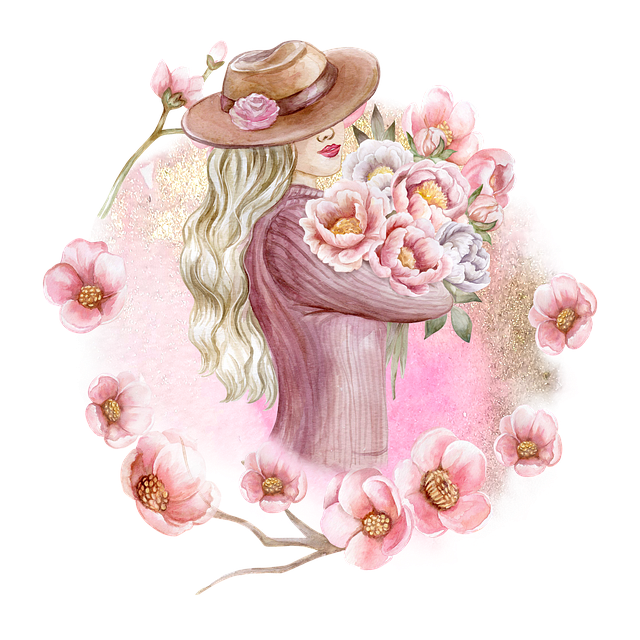 Free girl woman watercolor illustration