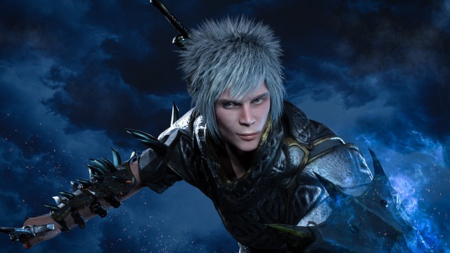 Free warrior sword character illustration