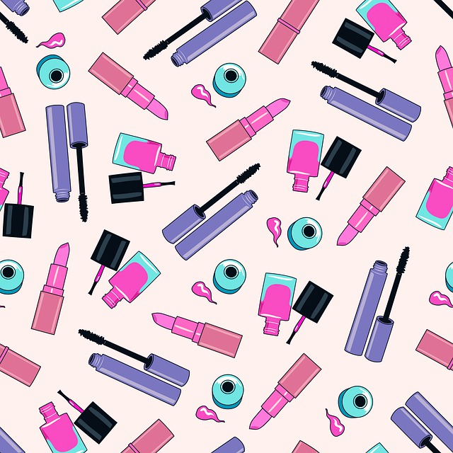Free cosmetics makeup pattern illustration