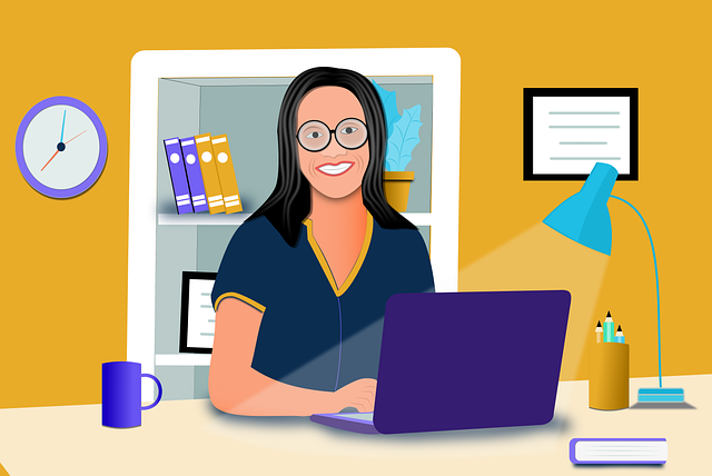 Free business office computer illustration