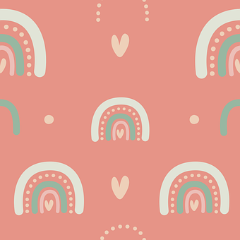 Free Hearts Rainbow vector and picture