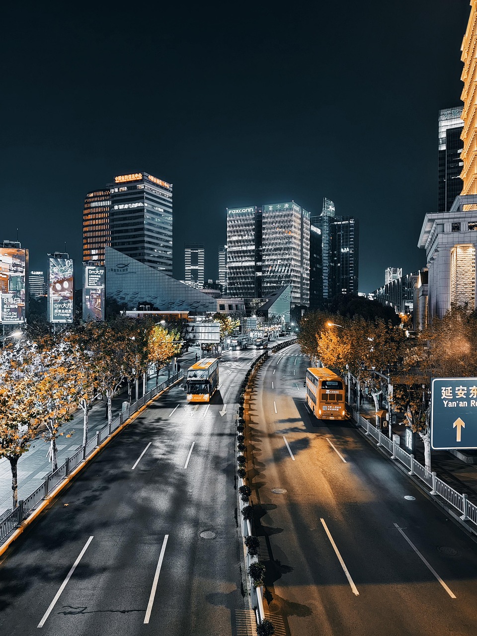 Night city advertising
