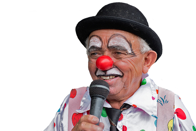 Download free HD stock image of Clown Microphone Free clown microphone artist illustration