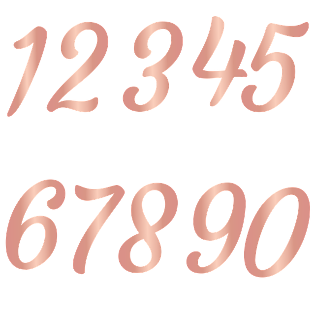 Free numbers numerals gold illustration