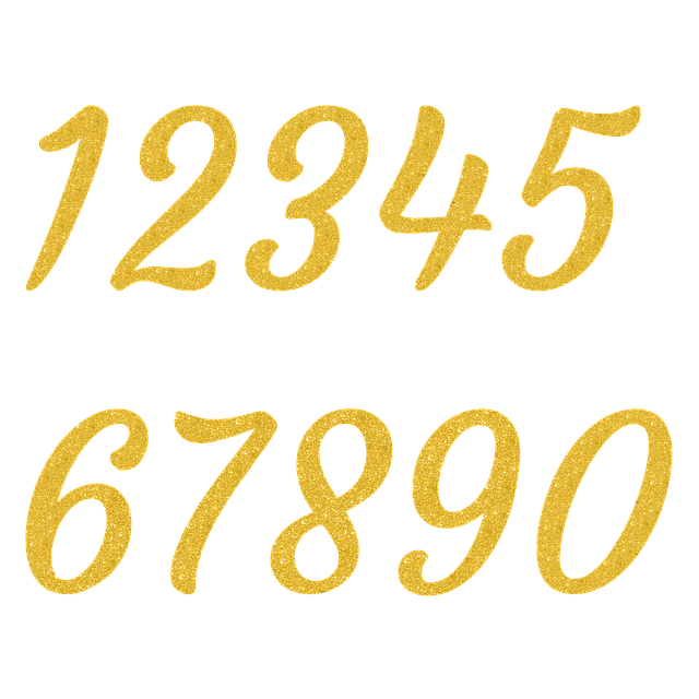 Free numbers numerals gold illustration