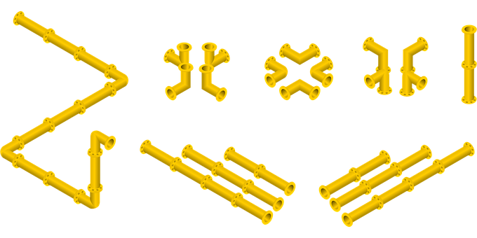 Free Pipes Isometric vector and picture